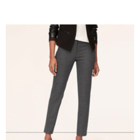 Loft Dark Gray Julie Skinny Ankle Dress Pants Size 10 Tall - Picture 1 of 9